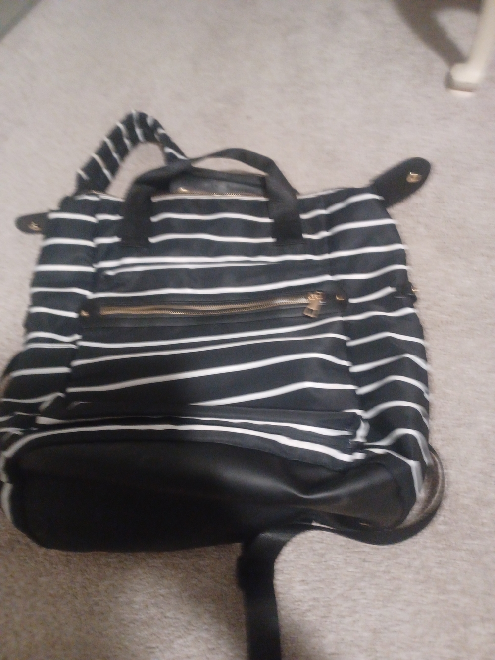 Target Black and White Striped Backpack Tote
